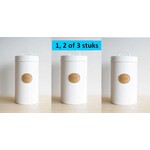 Koopman Luxe voorraadblik wit - Koekjestrommel - 14 x 17 cm