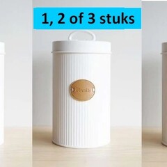 Koopman Luxe voorraadblik wit - Koekjestrommel - 14 x 17 cm