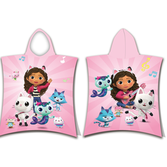 Gabby's poppenhuis Poncho / Badcape,  Music - 50 x 115 cm - Katoen