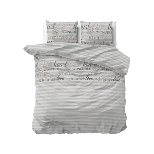 Sleeptime Dekbedovertrek Pinky Words Roze