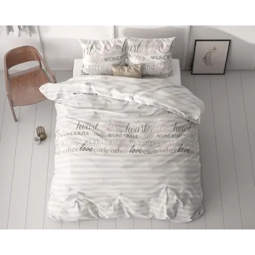 Sleeptime Dekbedovertrek Pinky Words Roze