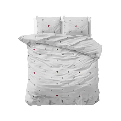 Sleeptime Dekbedovertrek Hearts Everywhere Wit
