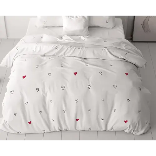 Sleeptime Dekbedovertrek Hearts Everywhere Wit