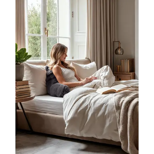 Primaviera DeLuxe Bedrest Pompom Antraciet 34 x 50
