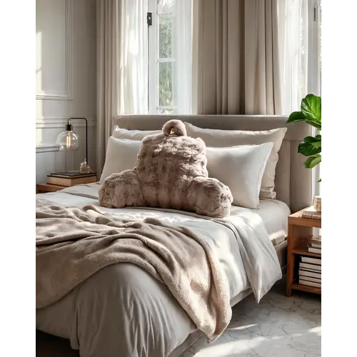 Primaviera DeLuxe Bedrest Pompom Taupe 34 x 50