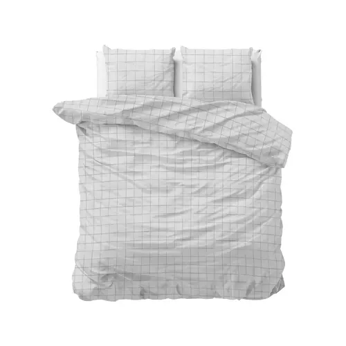 Sleeptime Dekbedovertrek Check it Grijs