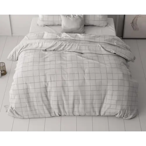 Sleeptime Dekbedovertrek Check it Grijs