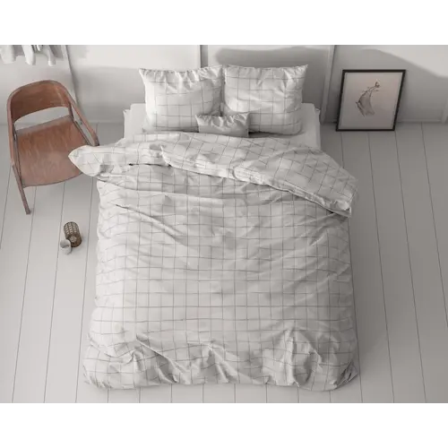 Sleeptime Dekbedovertrek Check it Grijs