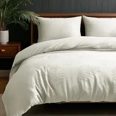 Sleeptime Dekbedovertrek Leaves 3D Créme