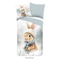 Good morning Dekbedovertrek Idun 140x220 flanel kids nr.33336 grijs