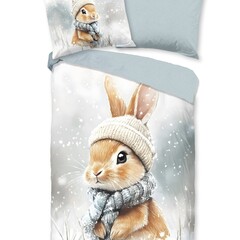 Good morning Dekbedovertrek Idun 140x220 flanel kids nr.33336 grijs