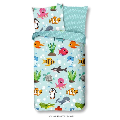 Good morning Dekbedovertrek Sea World 140x220 kids nr.6781 multi