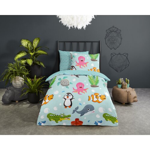 Good morning Dekbedovertrek Sea World 140x220 kids nr.6781 multi
