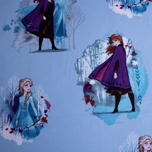 Disney Frozen Hoeslaken Anna Elsa - Eenpersoons - 90 x 200 cm - Blauw