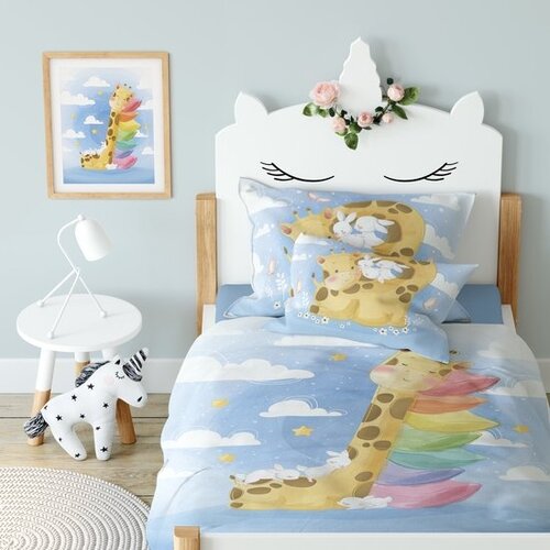 Cuddles BABY Dekbedovertrek, Giraf - 100 x 135 cm - Katoen