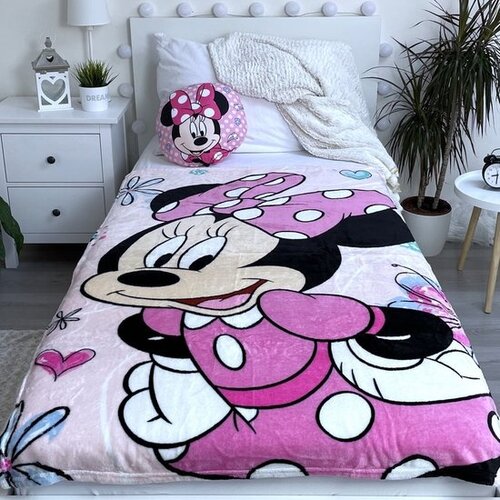 Disney Minnie Mouse Fleeceplaid Bloemen - 100 x 150 cm - Polyester