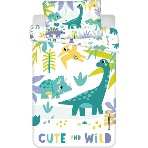 Dinosaurus BABY Dekbedovertrek, Cute and Wild - 135 x 100 cm - Katoen