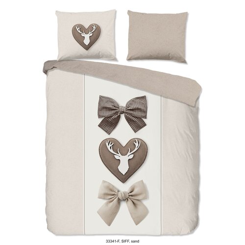 Good morning Dekbedovertrek flanel nr.33341 zand