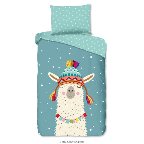 Good morning Dekbedovertrek flanel kids  nr.33383 petrol