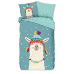 Good morning Dekbedovertrek flanel kids  nr.33383 petrol