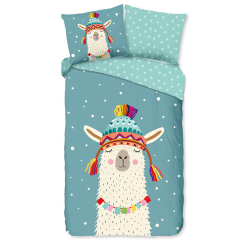 Good morning Dekbedovertrek flanel kids  nr.33383 petrol