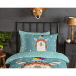 Good morning Dekbedovertrek flanel kids  nr.33383 petrol