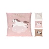 Koopman Kussen Velvet 40x40cm Eenhoorn - Roze