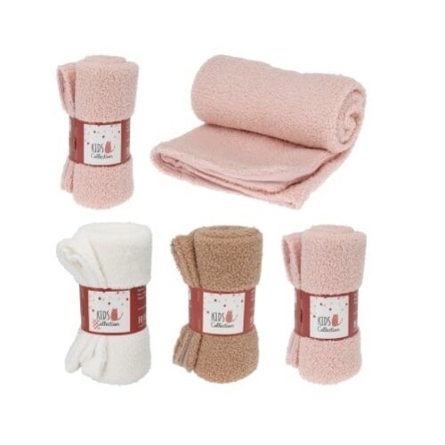 Koopman Teddy  Deken 75x100cm - Wit