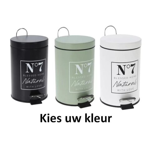 Koopman Pedaalemmer, metaal, matte afwerking - Wit