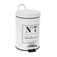 Koopman Pedaalemmer, metaal, matte afwerking - Wit