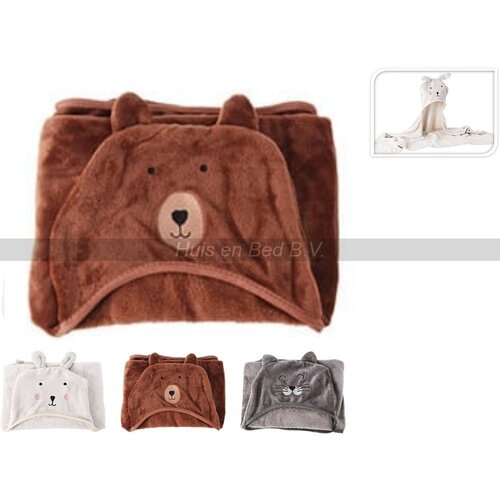 Koopman Wikkeldeken Voor Kinderen Fleeche -Bruin