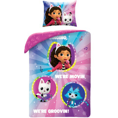Gabby's poppenhuis Dekbedovertrek Singing - 140 x 200 cm + 65 x 65 cm - Polyester
