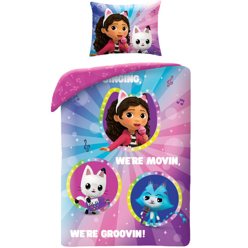 Gabby's poppenhuis Dekbedovertrek Singing - 140 x 200 cm + 65 x 65 cm - Polyester
