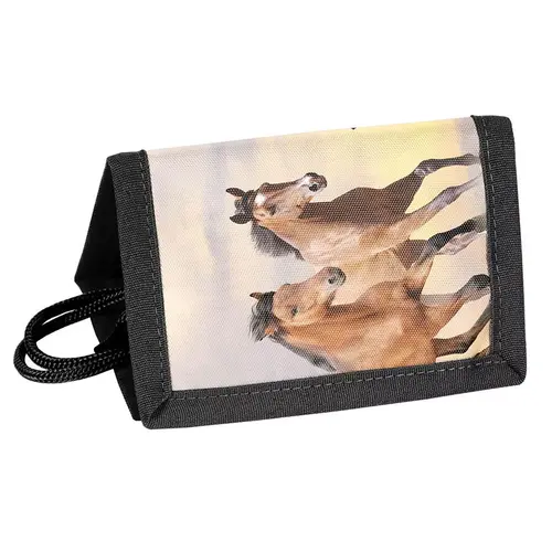 PASO Portemonnee Paarden - 12 x 8.5 cm - Polyester