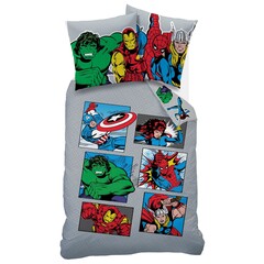 Marvel Avengers Dekbedovertrek Comics - 140 x 200 + 63 x 63 cm - Katoen