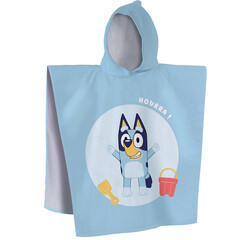 Bluey Poncho / Badcape, Hoera - 60 x 120 cm - Katoen