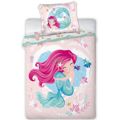 Cuddles BABY / Peuter dekbedovertrek, Zeemeermin - 100 x 135 cm / 40 x 60 cm - Katoen