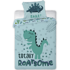 Cuddles BABY / Peuter dekbedovertrek, Dinosaurus - 100 x 135 cm / 40 x 60 cm - Katoen