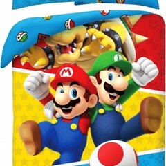 Super Mario Dekbedovertrek, Wow - Eenpersoons - 140 x 200 cm / 70 x 90 cm - Katoen