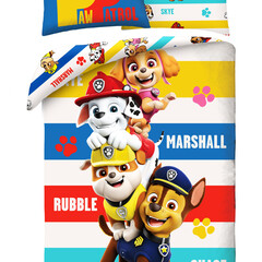 Paw Patrol Dekbedovertrek, Team - Eenpersoons - 140 x 200 cm / 70 x 90 cm - Katoen