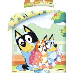 Bluey Dekbedovertrek, Family Time - Eenpersoons - 140 x 200 cm / 70 x 90 cm - Katoen