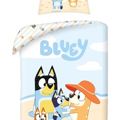 Bluey Dekbedovertrek, Beach Time - Eenpersoons - 140 x 200 cm / 70 x 90 cm - Katoen