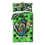 Minecraft Dekbedovertrek, Crafting - Eenpersoons - 140 x 200 + 70 x 90 cm - Polyester