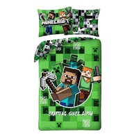 Minecraft Dekbedovertrek, Crafting - Eenpersoons - 140 x 200 + 70 x 90 cm - Polyester