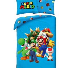 Super Mario Dekbedovertrek Squad - Eenpersoons - 140 x 200 + 70 x 90 cm - Polyester