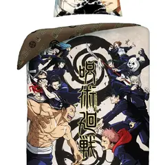 Jujutsu Kaisen Dekbedovertrek, Yuji - Eenpersoons - 140 x 200 cm / 70 x 90 cm - Polyester