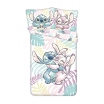 Disney Lilo & Stitch Dekbedovertrek, Leaves - Eenpersoons - 140 x 200 cm / 60 x 80 cm - Katoen