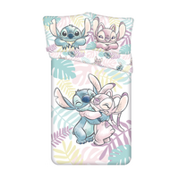 Disney Lilo & Stitch Dekbedovertrek, Leaves - Eenpersoons - 140 x 200 cm / 60 x 80 cm - Katoen