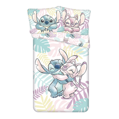 Disney Lilo & Stitch Dekbedovertrek, Leaves - Eenpersoons - 140 x 200 cm / 60 x 80 cm - Katoen