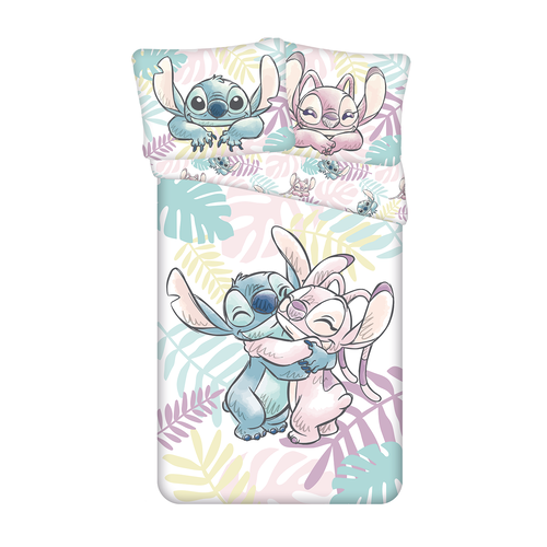 Disney Lilo & Stitch Dekbedovertrek, Leaves - Eenpersoons - 140 x 200 cm / 60 x 80 cm - Katoen